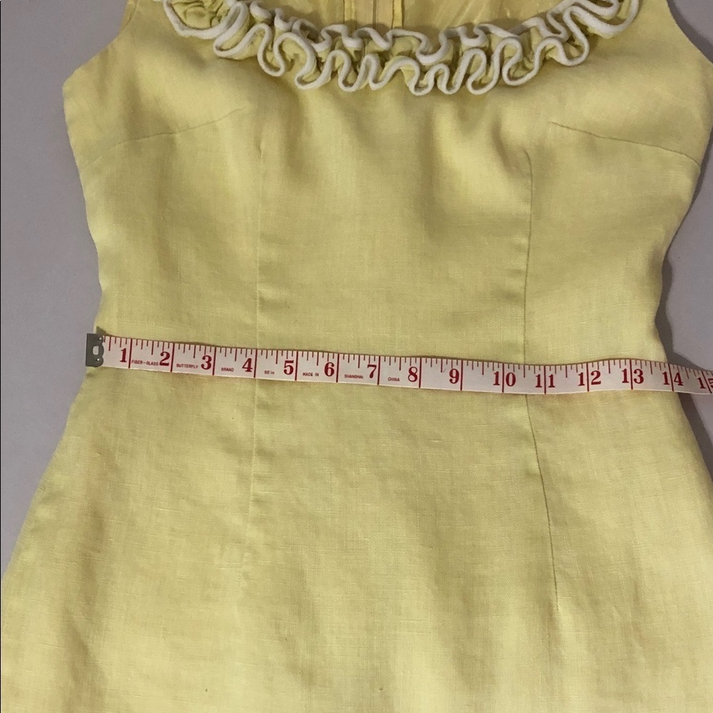 Vintage The Anne Fogarty Room Chic Yellow Ruffle Neckline Mini Dress - Picture 11 of 11